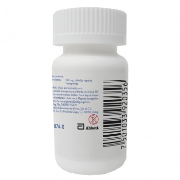 Epival 500 mg  Frasco Con 30 Comprimidos