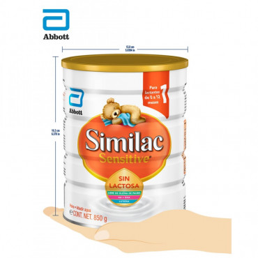 Similac Sensitive - Formula Infantil para Bebes Intolerantes a la Lactosa de 0 a 12 Meses - 850g