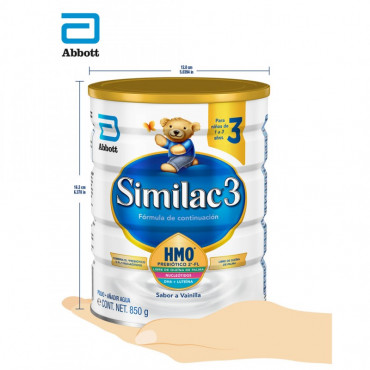 Similac - Etapa 3, Formula Infantil con Hierro para Niños de 1 a 3 Años, Contiene DHA, HMO - 850g