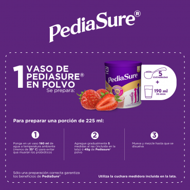 Pediasure Alimentacion Especializada en Polvo para Niños de 1 a 10 Años - Fresa - 900g