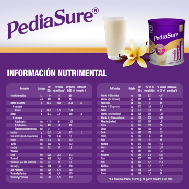 Pediasure Alimentacion Especializada en Polvo Para Niños de 1 a 10 Años - Vainilla - 400g