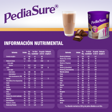 Pediasure Alimentacion Especializada en Polvo para Niños de 1 a 10 Años - Chocolate - 400g