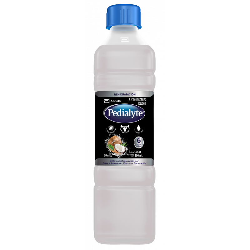 Pedialyte - 30 mEq Solucion Oral para Deshidratacion por Calor e Insolacion - Coco - 500 mL - 12 piezas