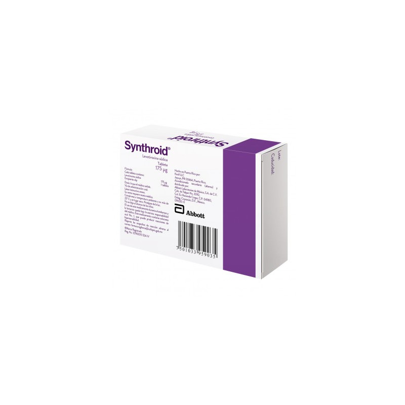 Synthroid 175 mcg Caja Con 30 Tabletas