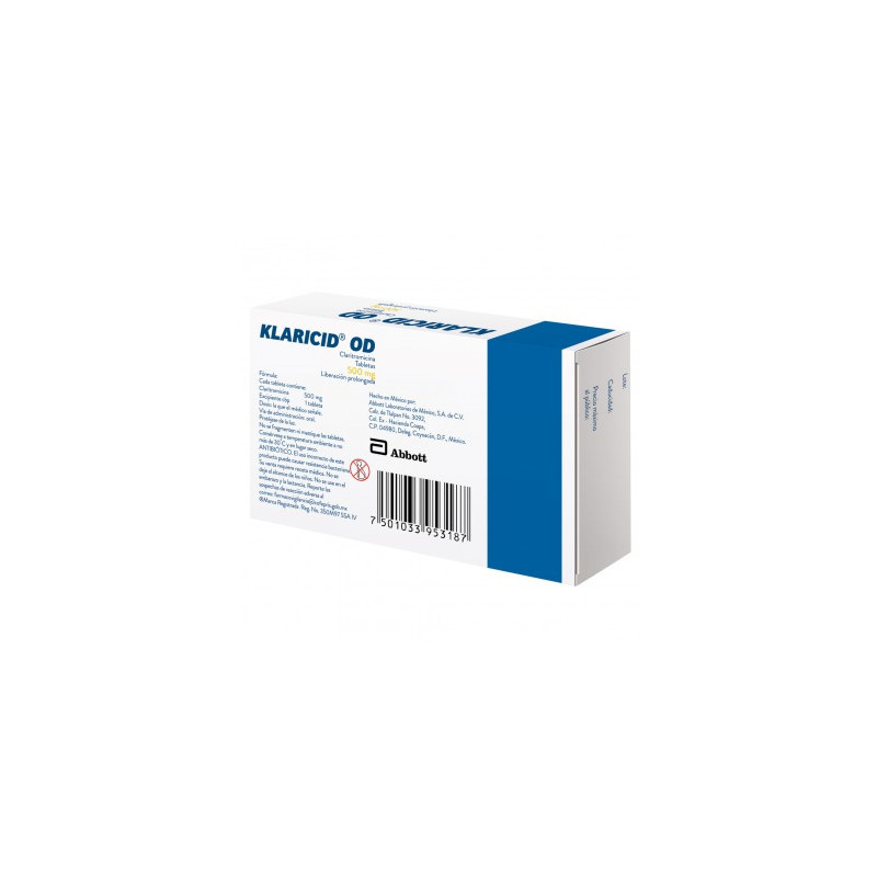 Klaricid OD 500 mg Caja Con 7 Tabletas