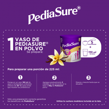 Pediasure Alimentacion Especializada en Polvo para niños de 1 a 10 Años - Vainilla - 900g