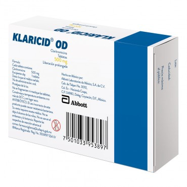 Klaricid OD 500 mg Caja Con 14 Tabletas -RX2