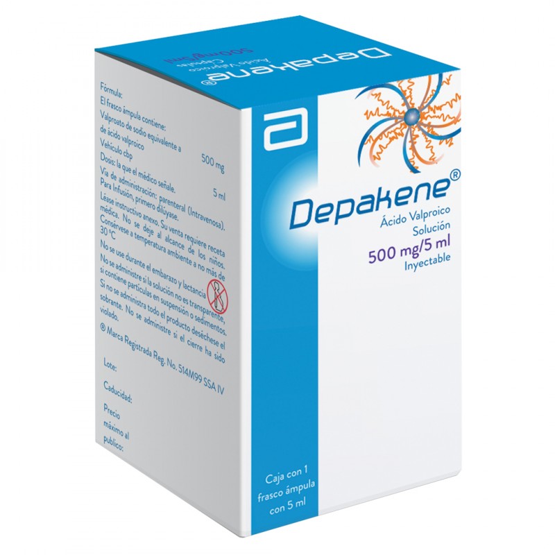 Depakene 500 mg Solucion Inyectable Caja Con Frasco Ampula de 5 mL