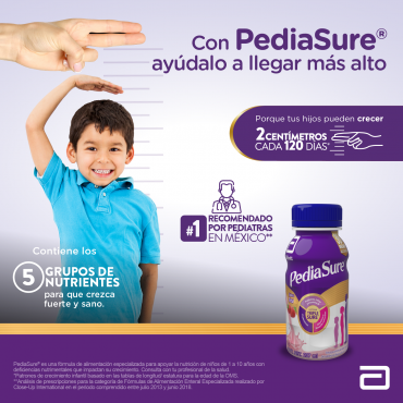 Pediasure Alimentacion Especializada para Niños de 1 a 10 Años - Fresa - 237 mL - 24 piezas