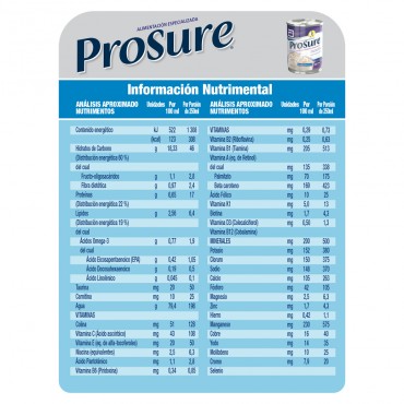 Prosure - Alimentacion Especializada para Pacientes con Perdida de Peso - Vainilla - 250 mL - 24 piezas