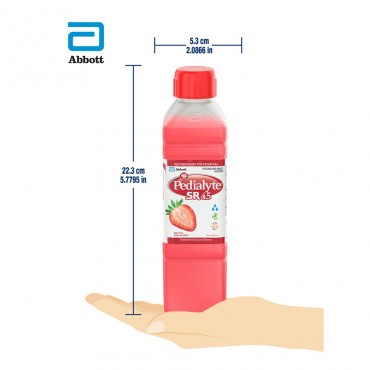 Pedialyte - 45  mEq Solucion Oral para Deshidratacion por Diarrea en Niños - Fresa - 500 mL - 12 piezas