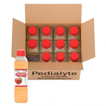 Pedialyte - 60 mEq Solucion Oral  para Deshidratacion por Vomito y Diarrea - Manzana - 500 mL - 12 piezas