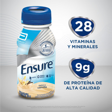 Ensure Alimentacion Especializada Para Cualquier Momento del Dia - Vainilla - 237 mL - 24 piezas