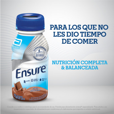 Ensure Alimentacion Especializada Liquida Para Cualquier Momento del Dia - Chocolate - 237mL - 24 piezas