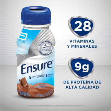 Ensure Alimentacion Especializada Liquida Para Cualquier Momento del Dia - Chocolate - 237mL - 24 piezas