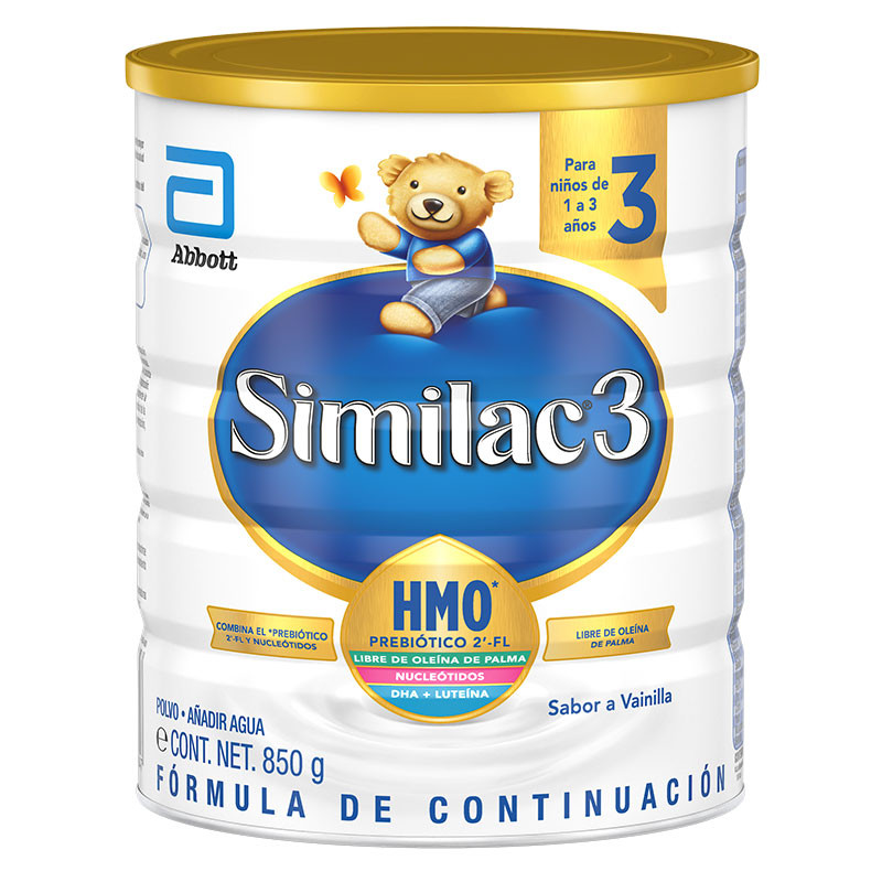 Similac - Etapa 3, Formula Infantil con Hierro para Niños de 1 a 3 Años, Contiene DHA, HMO - 850g