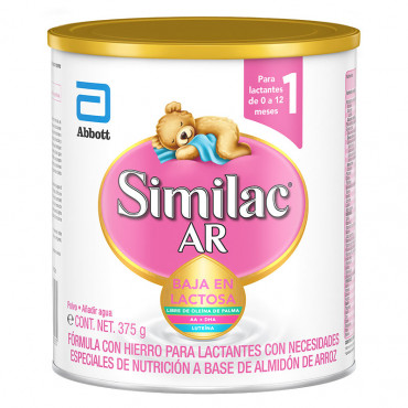 Similac AR - Formula Infantil Espesada Para Bebes con Reflujo Gastroesofagico Fisiologico - 375g