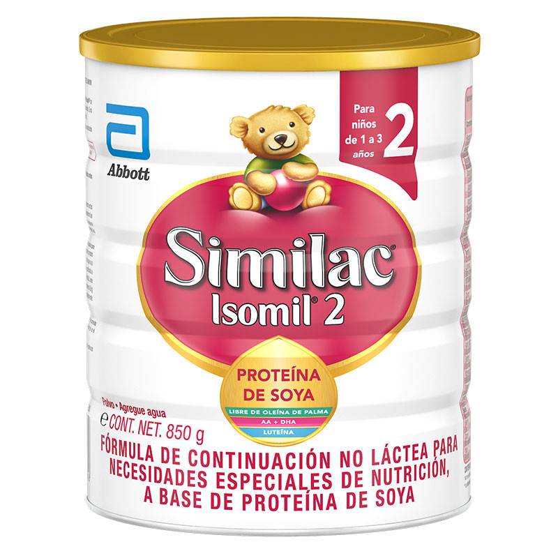 Isomil - Etapa 2, Formula Infantil a Base de Proteina de Soya, para Niños de 1 a 3 Años - 850g