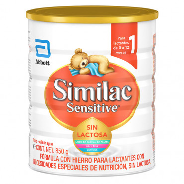 Similac Sensitive - Formula Infantil para Bebes Intolerantes a la Lactosa de 0 a 12 Meses - 850g