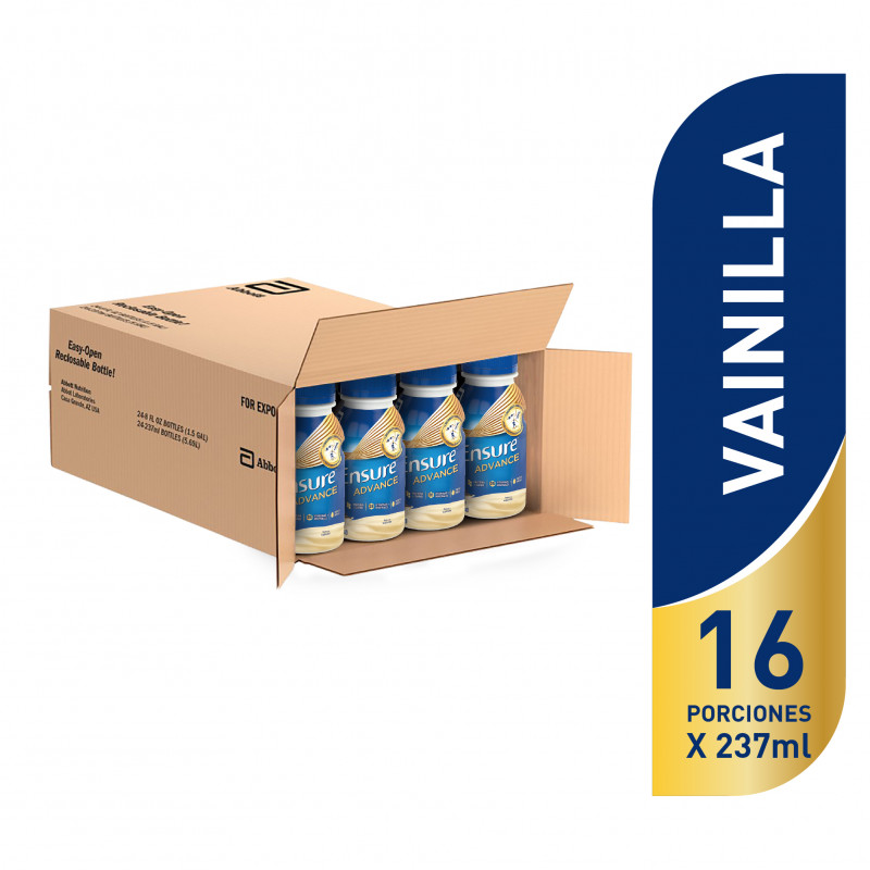 Ensure Advance Alimentacion Especializada Liquida unica con HMB - Vainilla - 237mL - 16 piezas