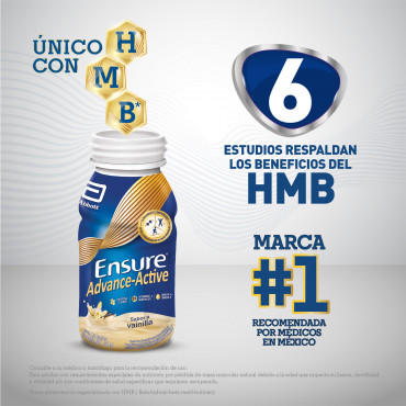 Ensure Advance Alimentacion Especializada Liquida unica con HMB - Vainilla - 237mL - 16 piezas