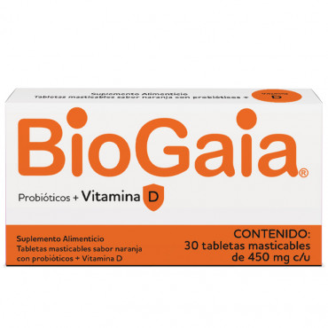 BIOGAIA® PROBIÓTICOS + VITAMINA D C/30 TABLETAS