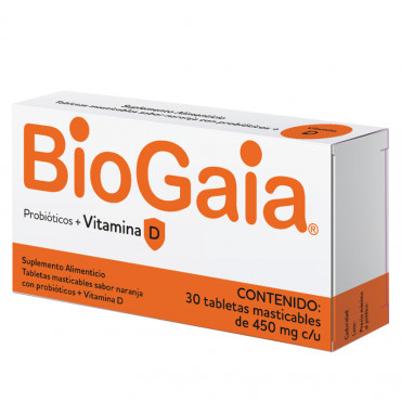 BIOGAIA® PROBIÓTICOS + VITAMINA D C/30 TABLETAS