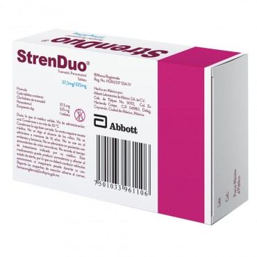Strenduo 37.5 mg / 325 mg Caja Con 20 Tabletas