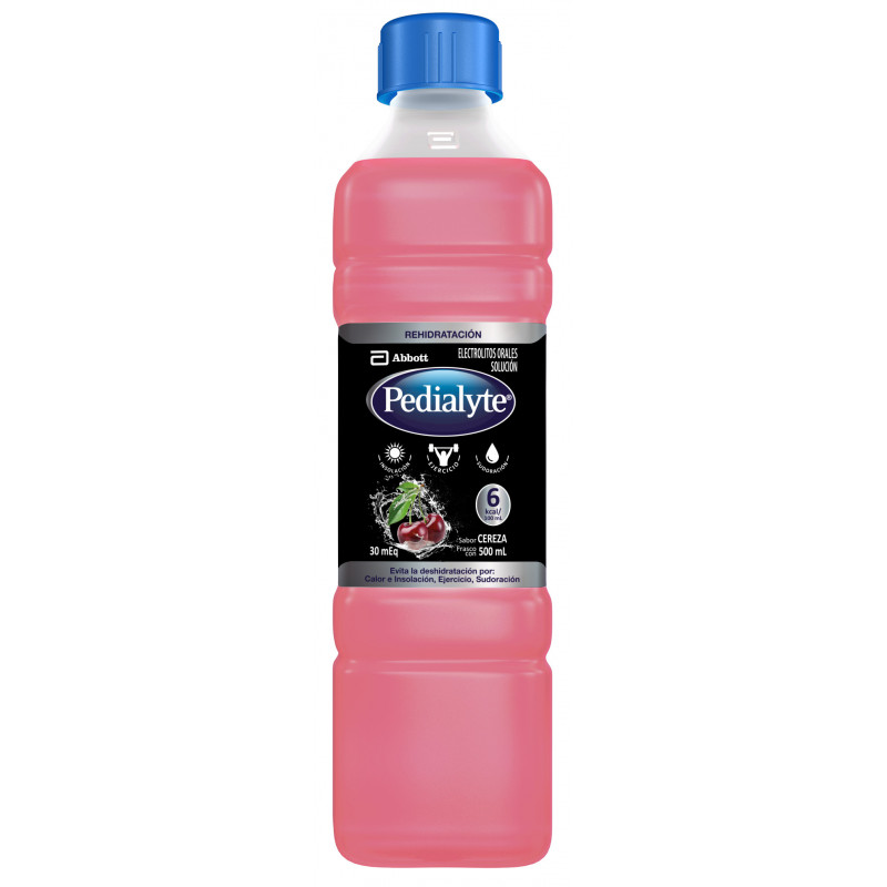 Pedialyte - 30 mEq Solucion Oral para Deshidratacion por Calor e Insolacion - Cereza - 500 mL - 12 piezas