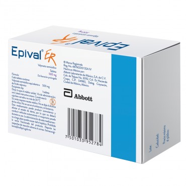 Epival ER 500 mg | 30 Tabletas | Abbott México