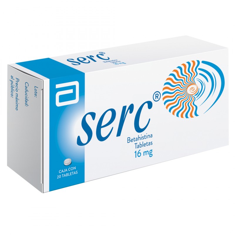 Serc 16 mg Caja con 20 Tabletas